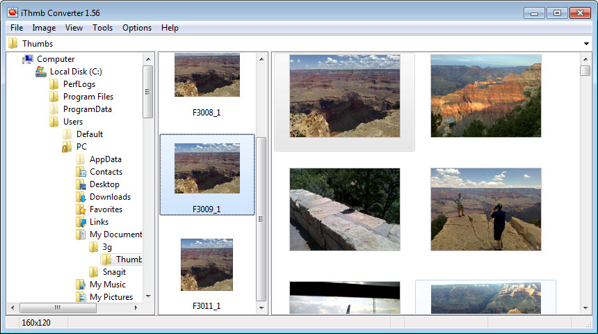 Visualización de archivos ITHMB en la carpeta Photos